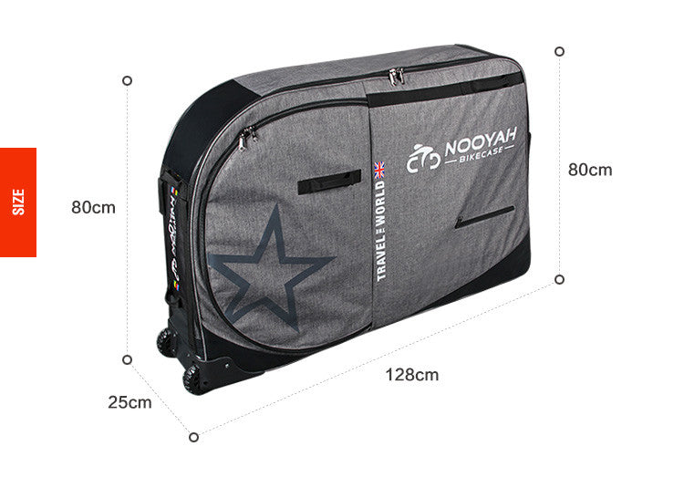 NOOYAH Bike Travel Bag Case Plane Boat Shipping Transport, Fits Cross Country All Mountain Bike, MTB, TT, Road Triathlon Bike 29er 700c