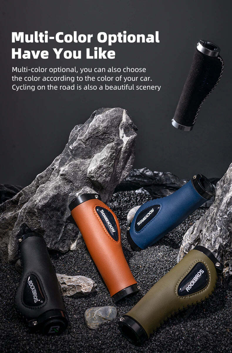 Deluxe Hand Grips Shock Absorbing Rockbros MTB Mountain Bike Tourer Double Lock BLUE Handlebar Grips Anti-skid 2.22cm