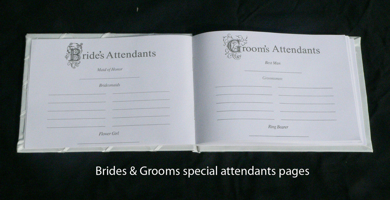 White Wedding Guest Book Register with Silver Pen Matching Stand Set 36 Lined Pages - White Ribbon and Diamante Bow Cover