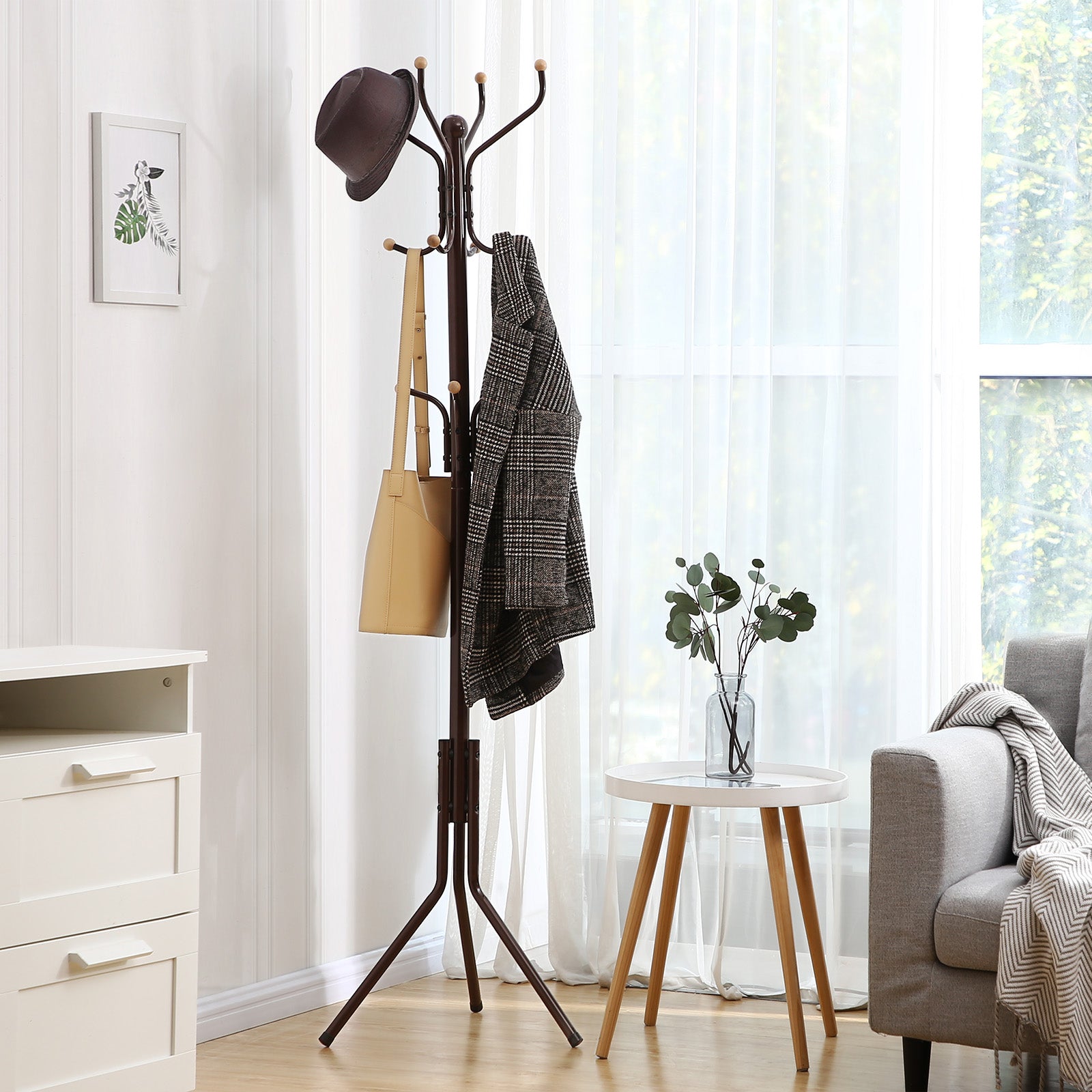 SONGMICS Coat Rack Freestanding Coat Tree