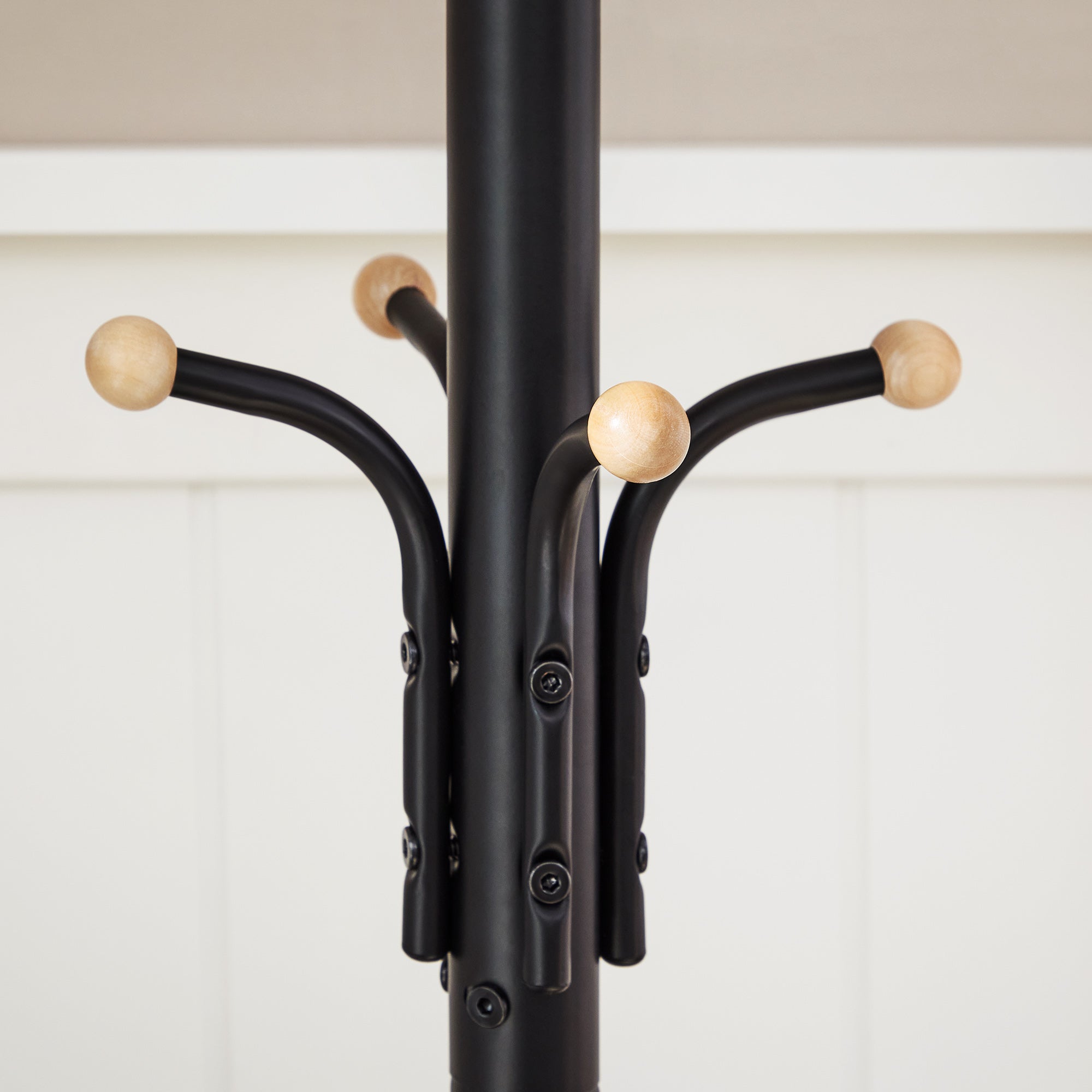 SONGMICS Metal Coat Rack 182 cm Tall Hall Tree Black