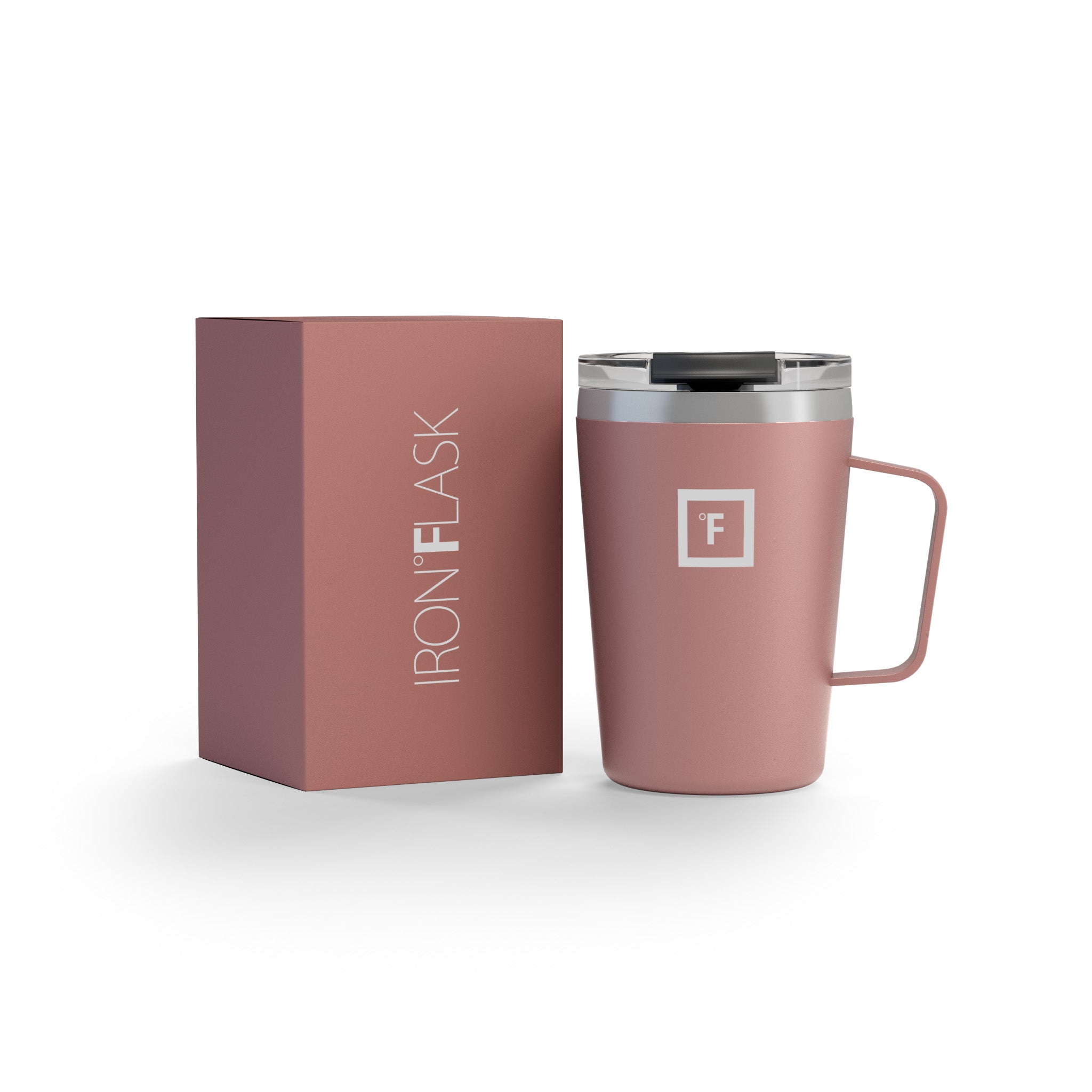 Iron Flask Grip Coffee Mug, Rose Gold, 12oz/350ml