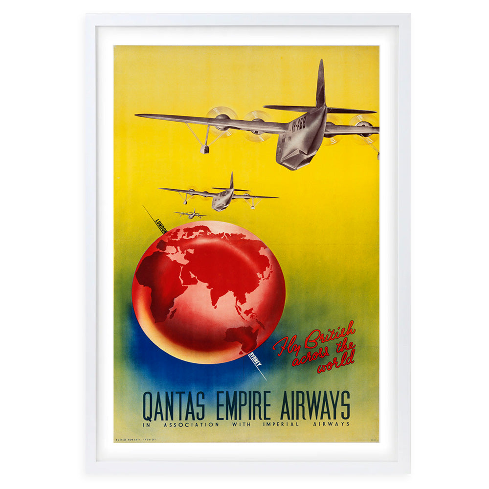 Wall Art's Australia Qantas Empire Airways Large 105cm x 81cm Framed A1 Art Print