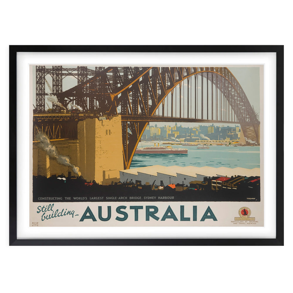 Wall Art's Australia Sydney Harbour Bridge Large 105cm x 81cm Framed A1 Art Print