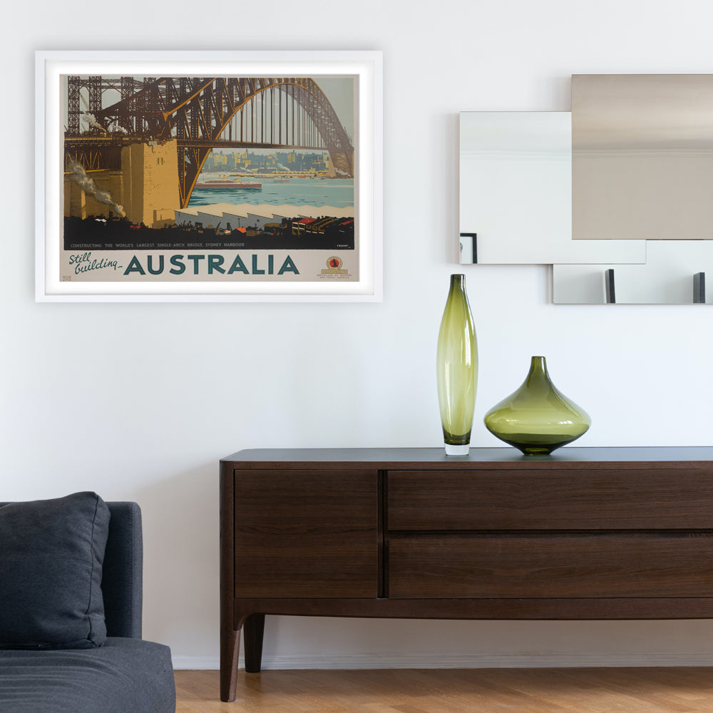 Wall Art's Australia Sydney Harbour Bridge Large 105cm x 81cm Framed A1 Art Print