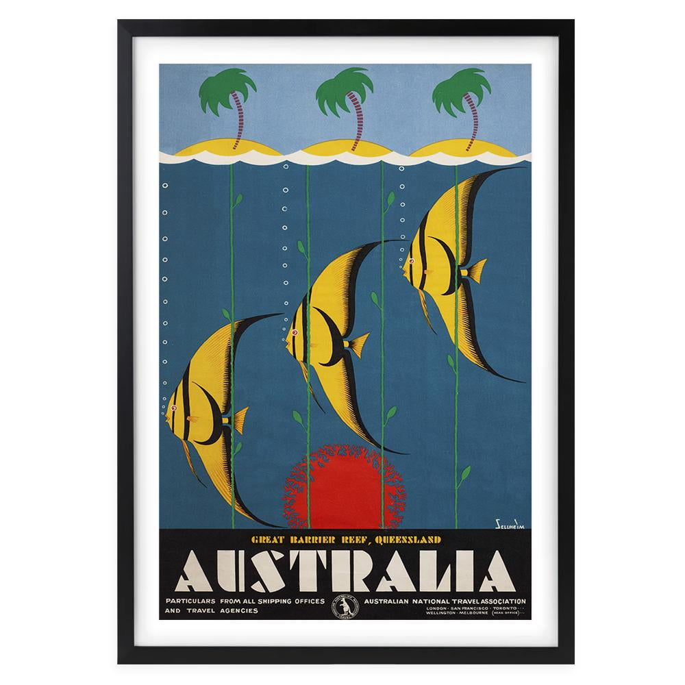 Wall Art's Australia Great Barrier Reef Large 105cm x 81cm Framed A1 Art Print