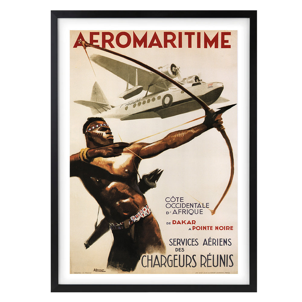 Wall Art's Aeromaritime Africa Large 105cm x 81cm Framed A1 Art Print