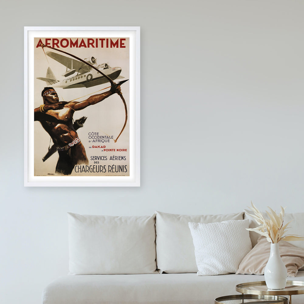 Wall Art's Aeromaritime Africa Large 105cm x 81cm Framed A1 Art Print