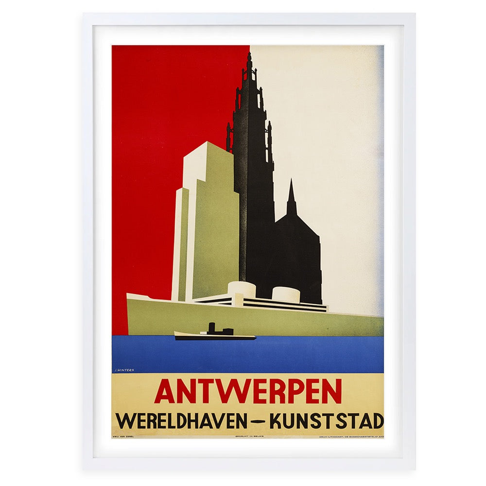 Wall Art's Antwerpen Large 105cm x 81cm Framed A1 Art Print