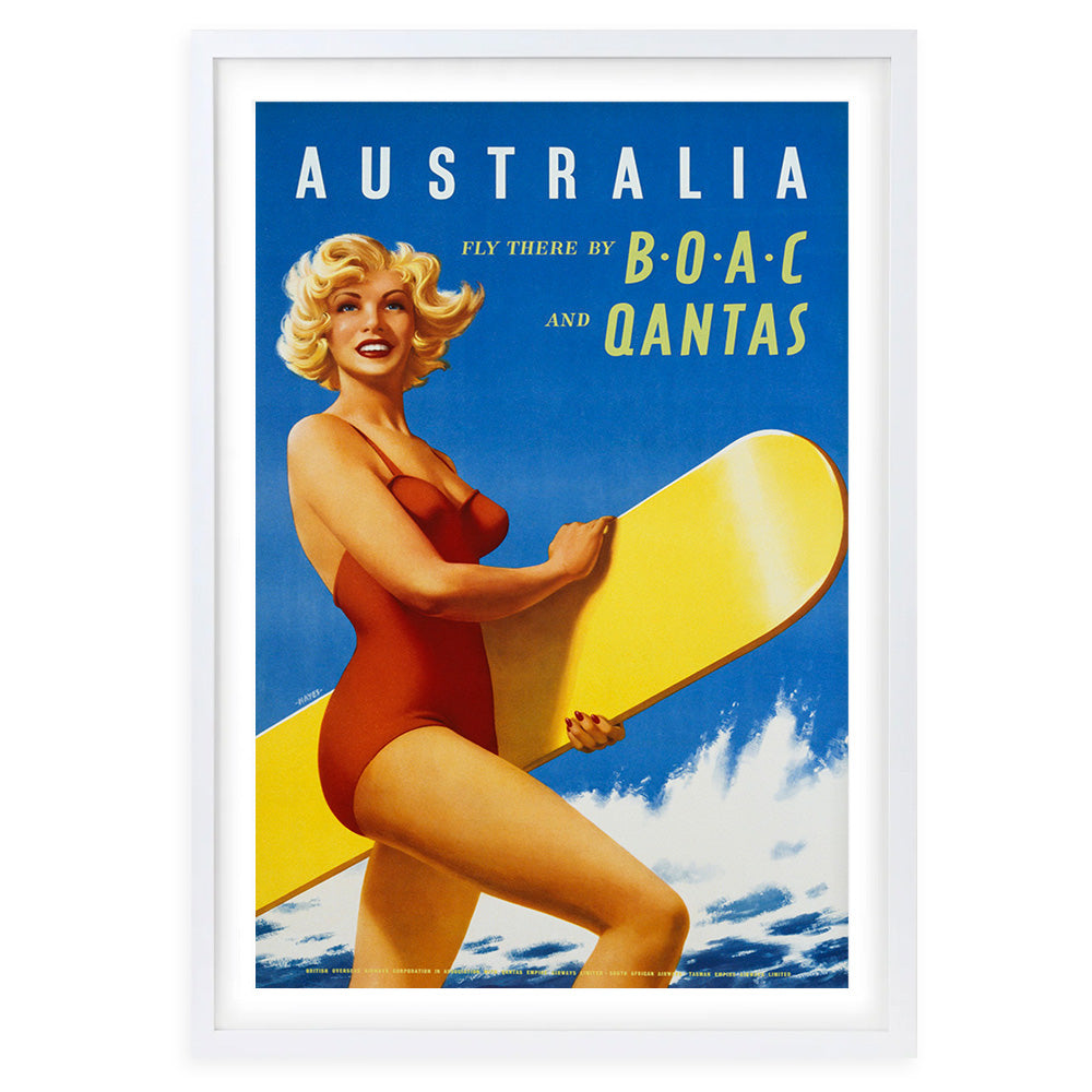 Wall Art's Australia Boac Qantas Large 105cm x 81cm Framed A1 Art Print