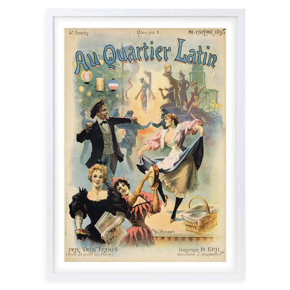 Wall Art's Au Quartier Latin Large 105cm x 81cm Framed A1 Art Print