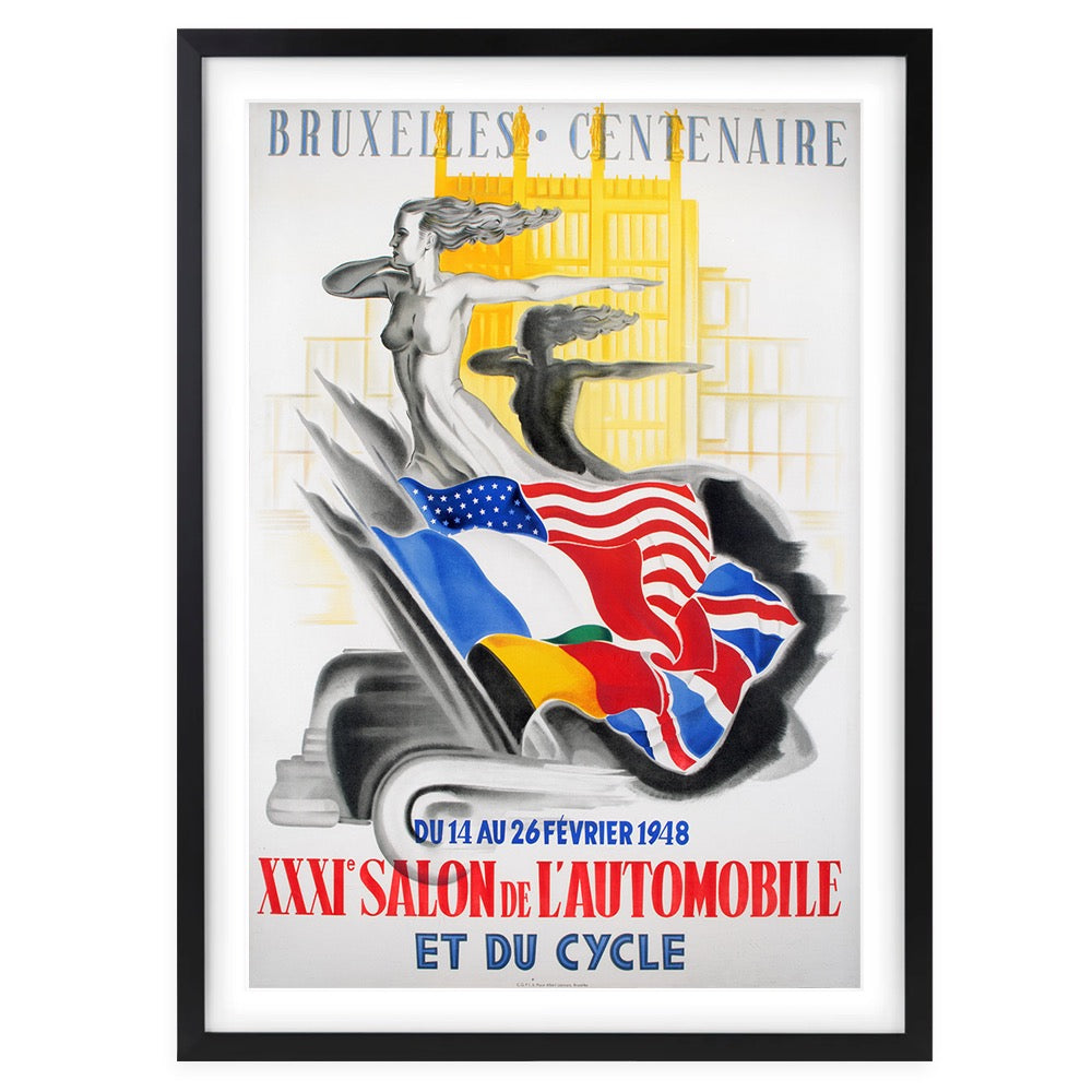 Wall Art's Bruxelles-Centenaire 1948 Large 105cm x 81cm Framed A1 Art Print