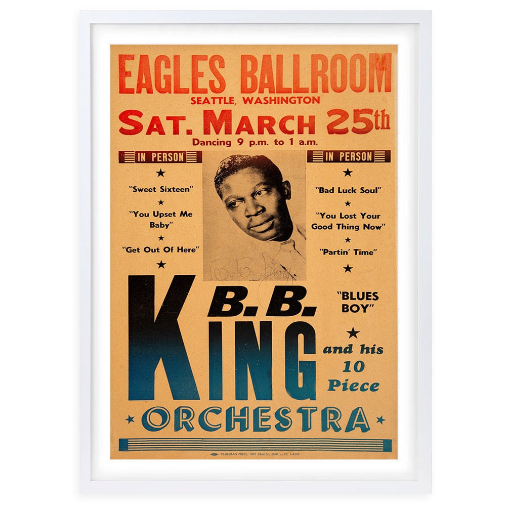 Wall Art's Bb King 1961 Large 105cm x 81cm Framed A1 Art Print