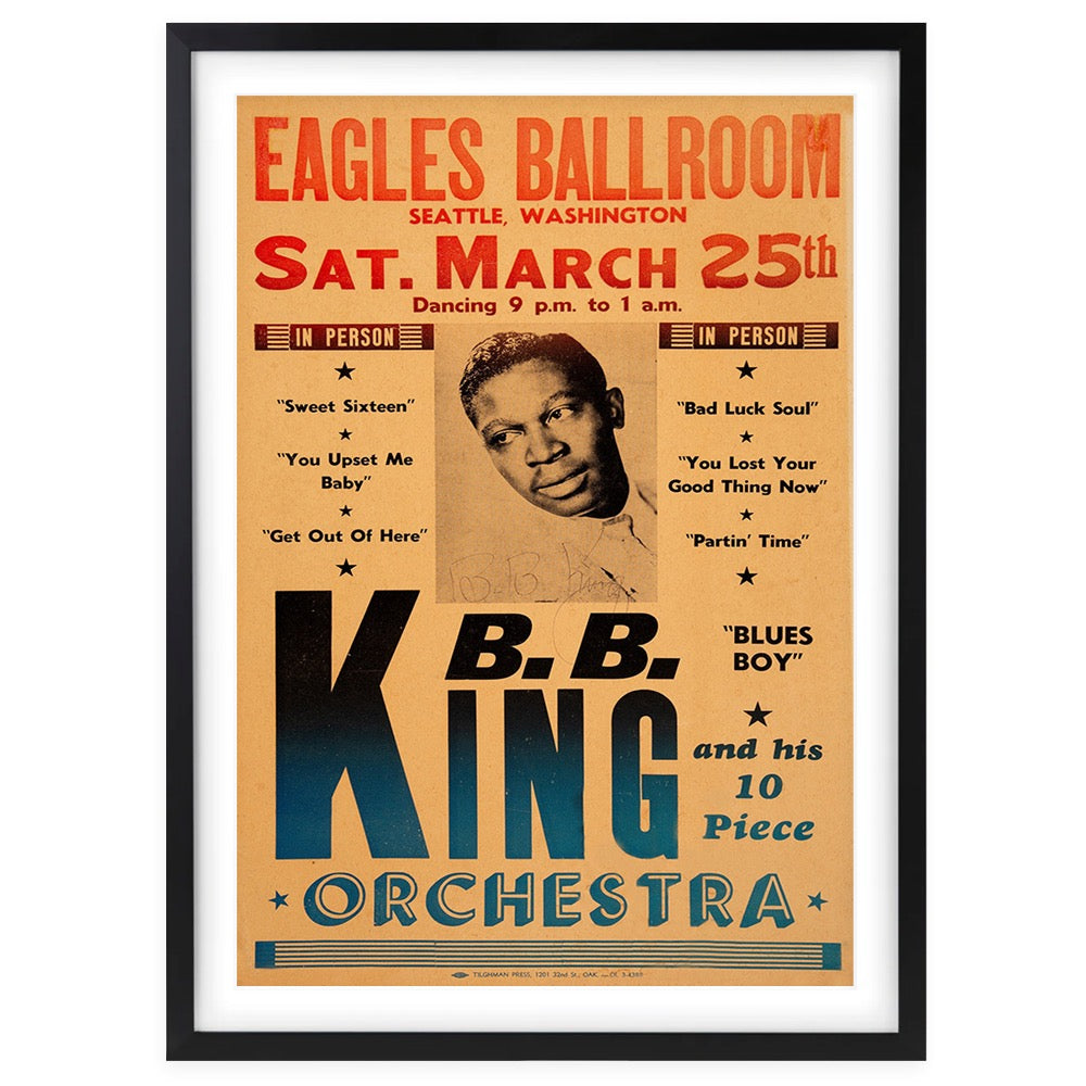 Wall Art's Bb King 1961 Large 105cm x 81cm Framed A1 Art Print