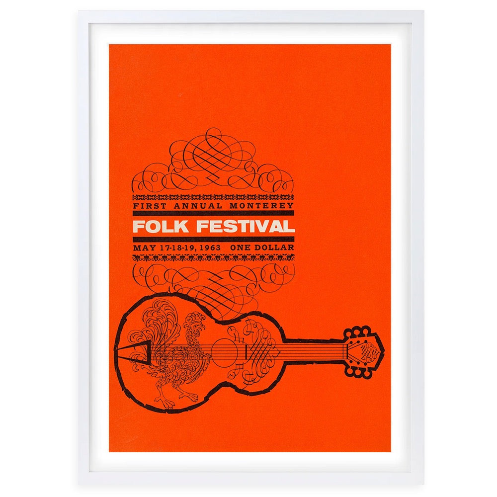 Wall Art's Bob Dylan - Monterey Folk Festival - 1963 Large 105cm x 81cm Framed A1 Art Print