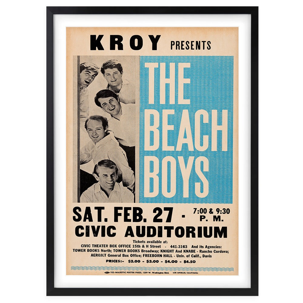 Wall Art's Beach Boys 1965 Large 105cm x 81cm Framed A1 Art Print