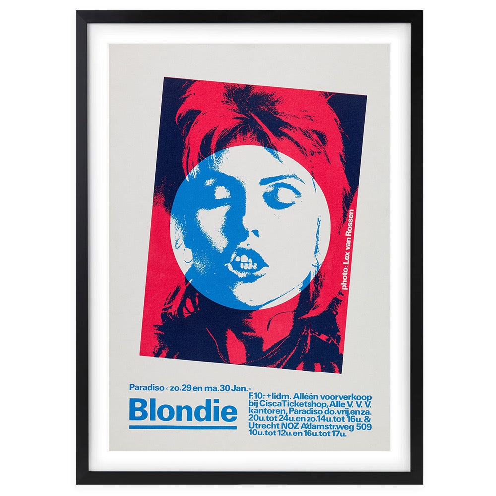 Wall Art's Blondie - Amsterdam Tour - 1978 Large 105cm x 81cm Framed A1 Art Print