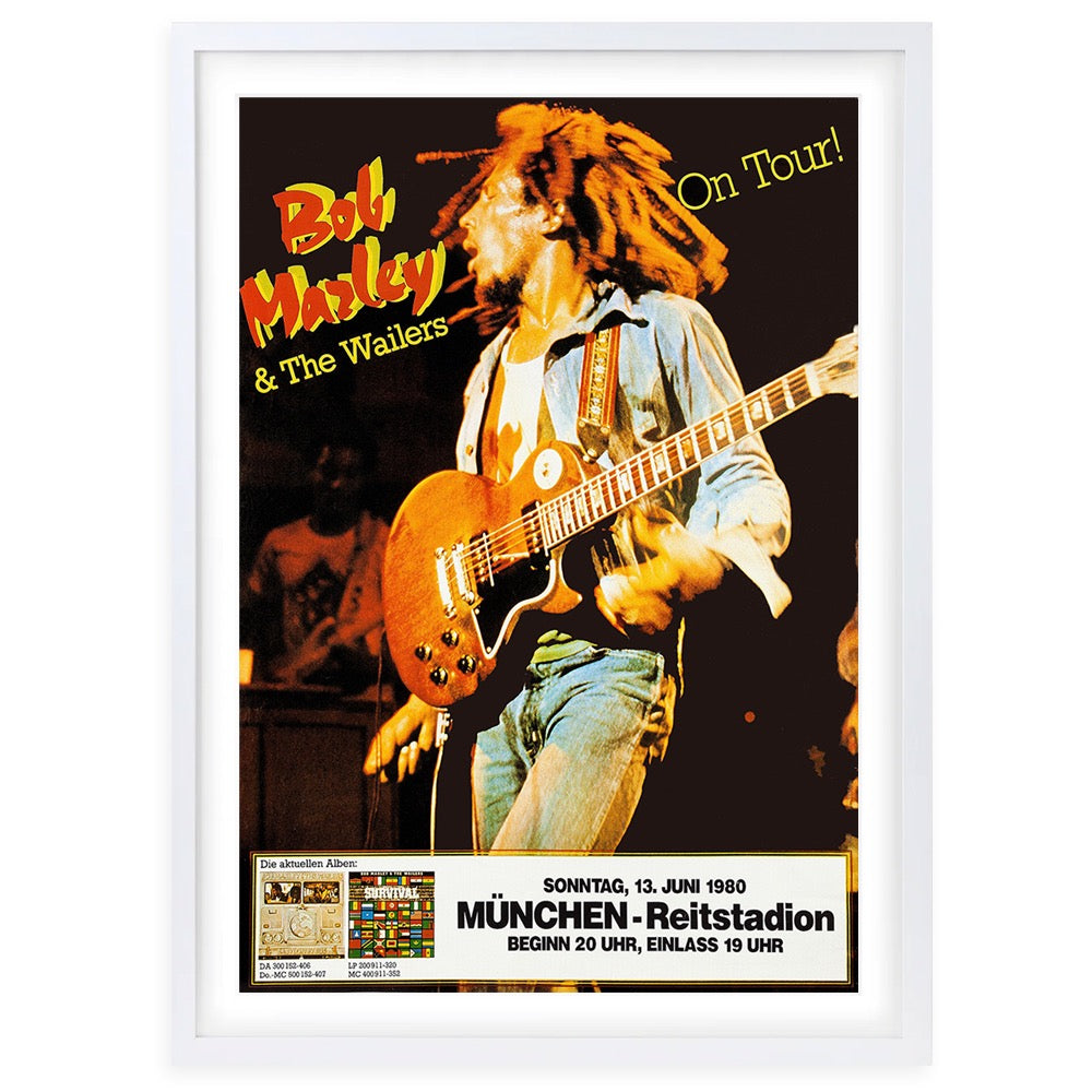 Wall Art's Bob Marley - German Tour - 1980 Large 105cm x 81cm Framed A1 Art Print