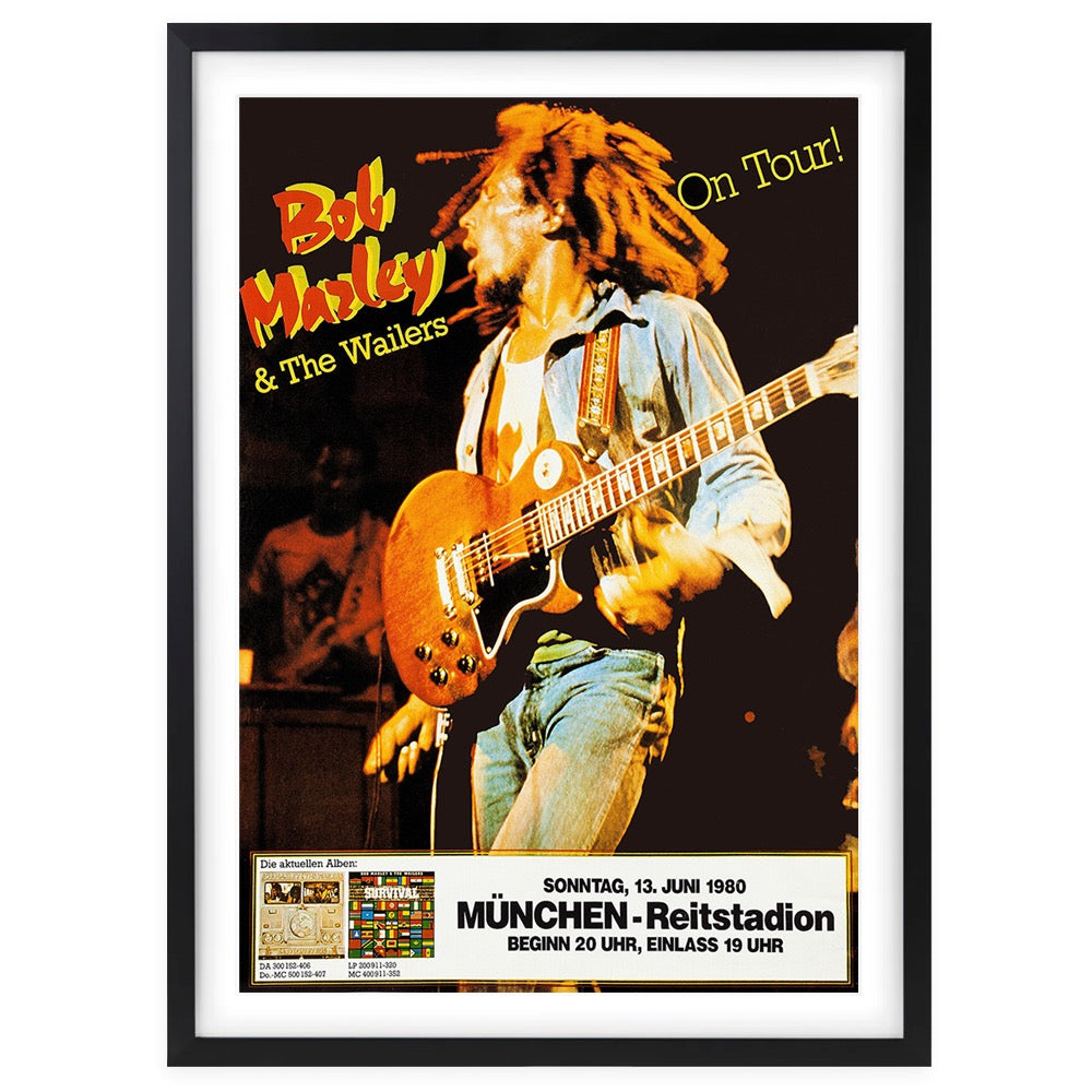 Wall Art's Bob Marley - German Tour - 1980 Large 105cm x 81cm Framed A1 Art Print