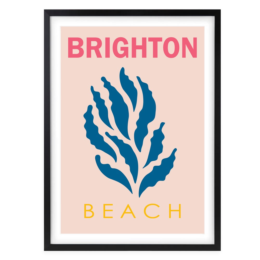 Wall Art's Brighton Beach Large 105cm x 81cm Framed A1 Art Print