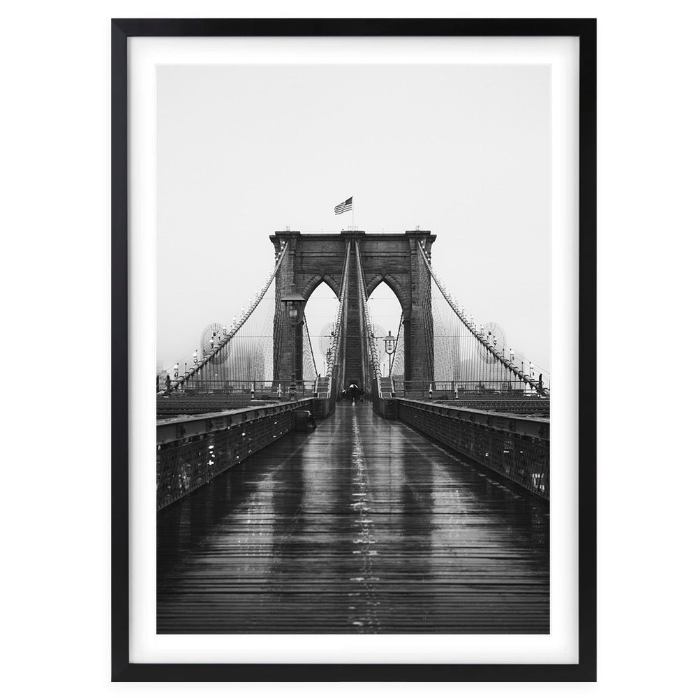 Wall Art's Brooklyn Bridge 4 Large 105cm x 81cm Framed A1 Art Print