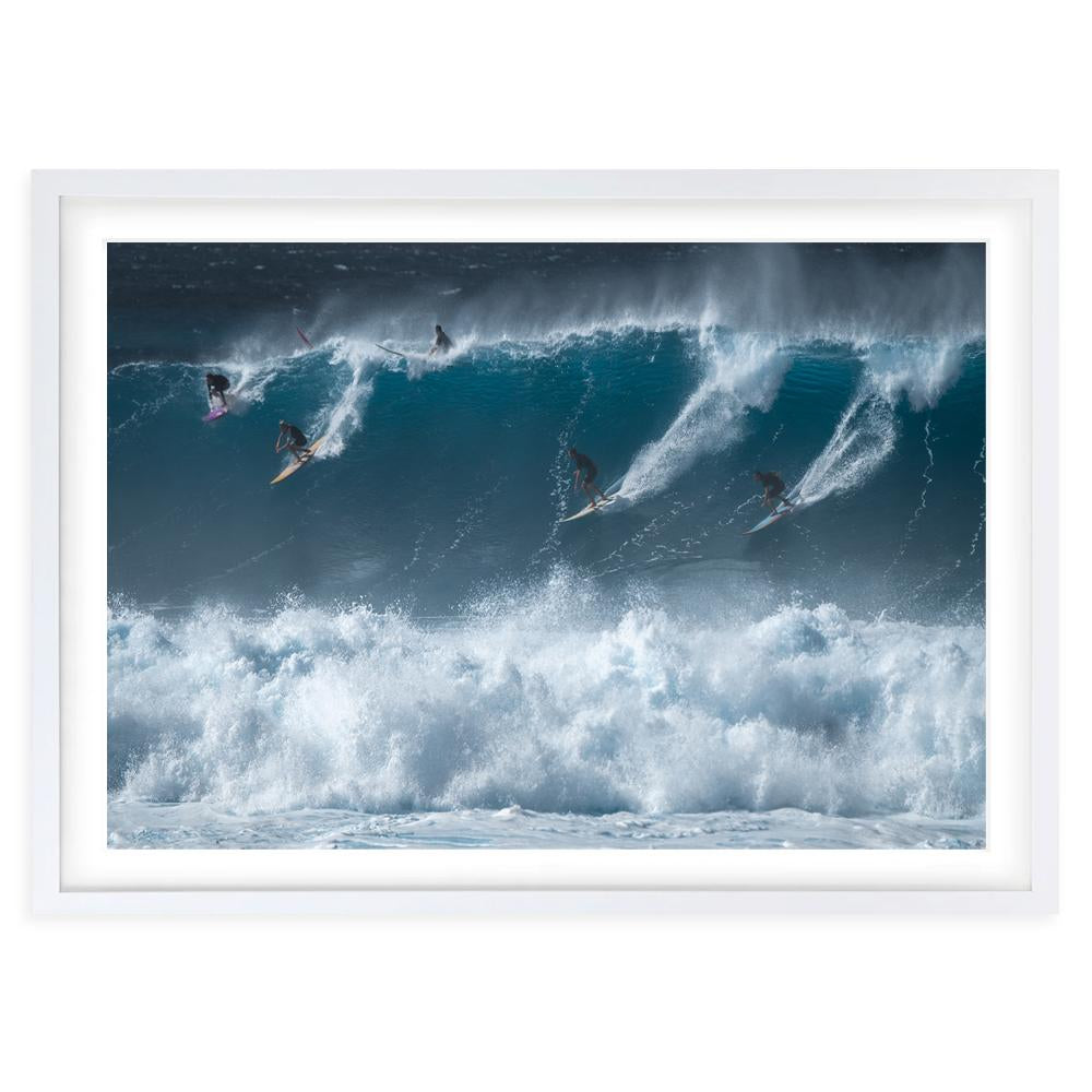 Wall Art's Big Wave Surfers Large 105cm x 81cm Framed A1 Art Print