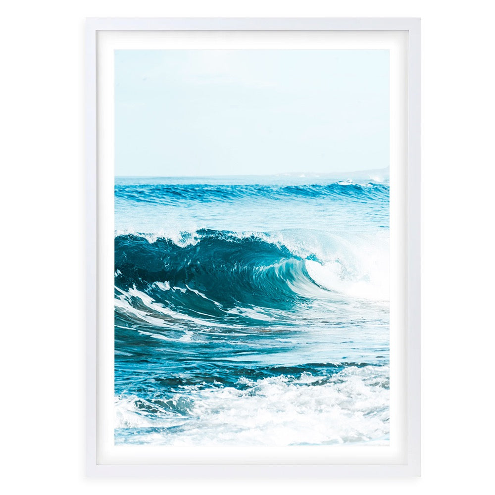 Wall Art's Breaking Waves Large 105cm x 81cm Framed A1 Art Print