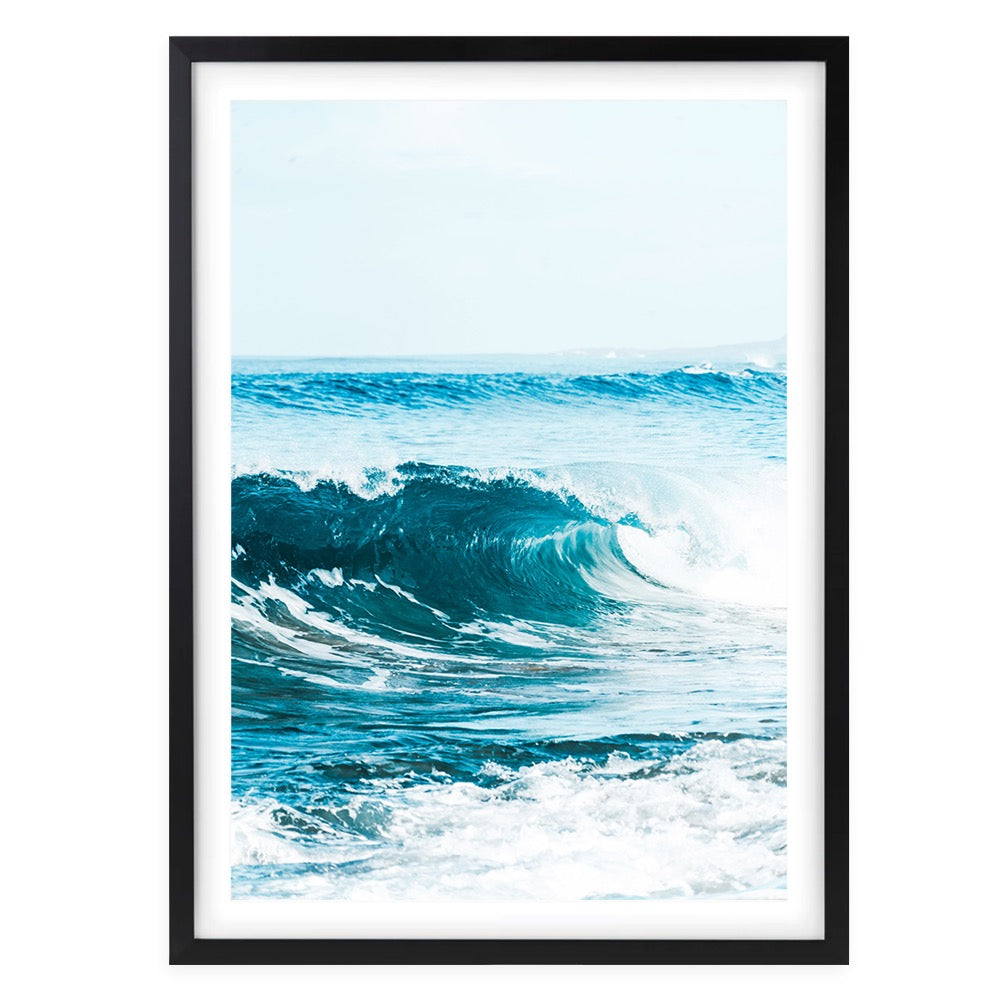 Wall Art's Breaking Waves Large 105cm x 81cm Framed A1 Art Print