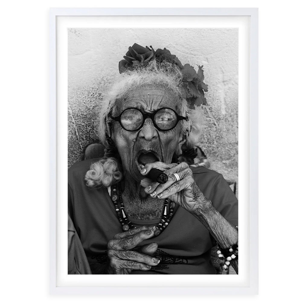 Wall Art's Cigar Lady Large 105cm x 81cm Framed A1 Art Print