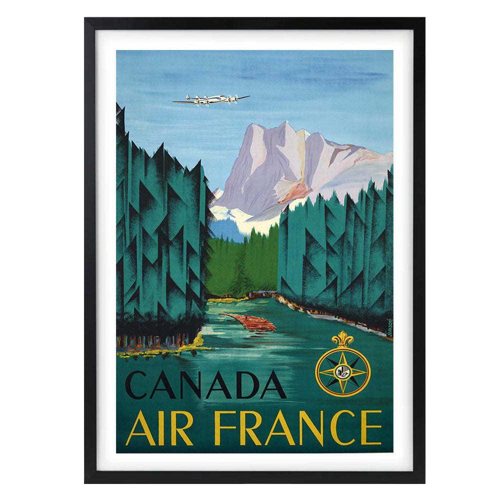 Wall Art's Canada Air France Large 105cm x 81cm Framed A1 Art Print