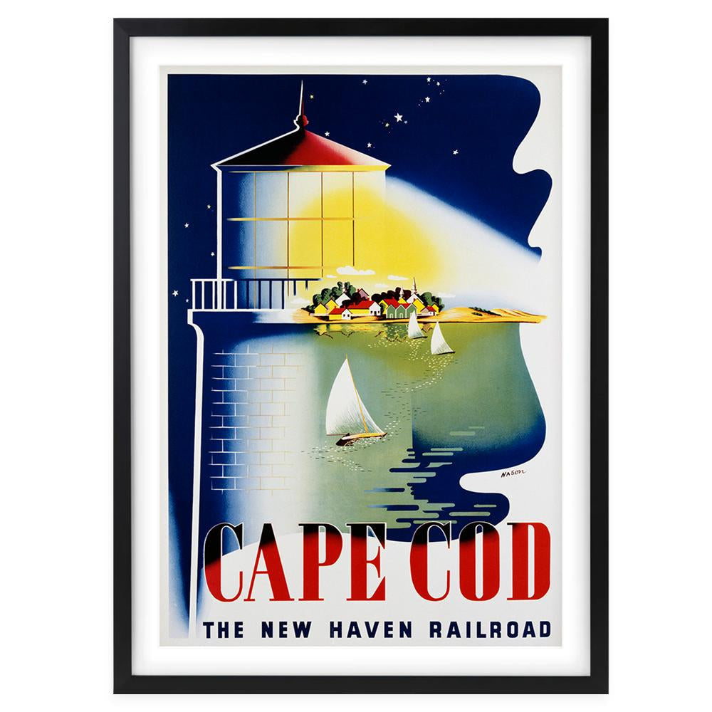 Wall Art's Cape Cod New Haven Railroad Large 105cm x 81cm Framed A1 Art Print