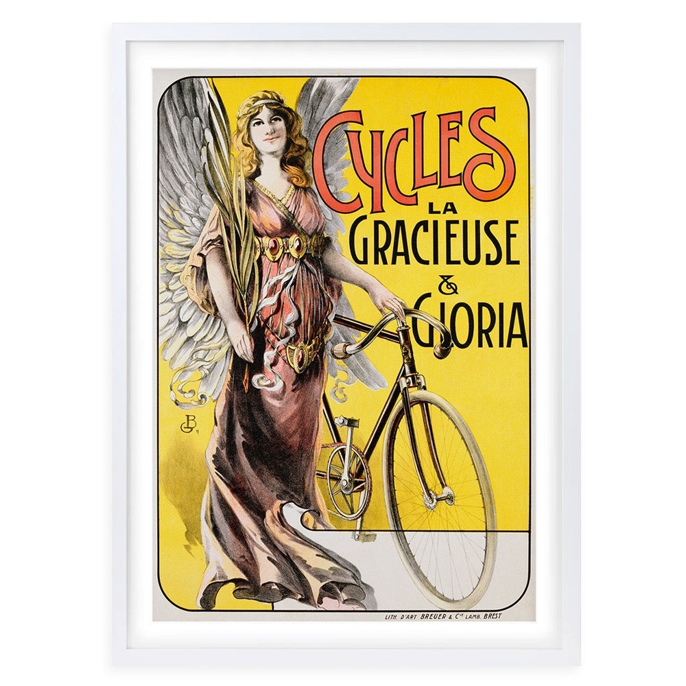 Wall Art's Cycles La Gracieuse Gloria Large 105cm x 81cm Framed A1 Art Print