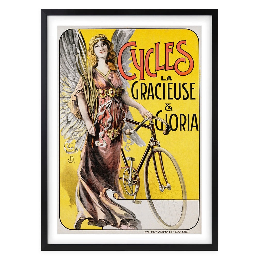 Wall Art's Cycles La Gracieuse Gloria Large 105cm x 81cm Framed A1 Art Print