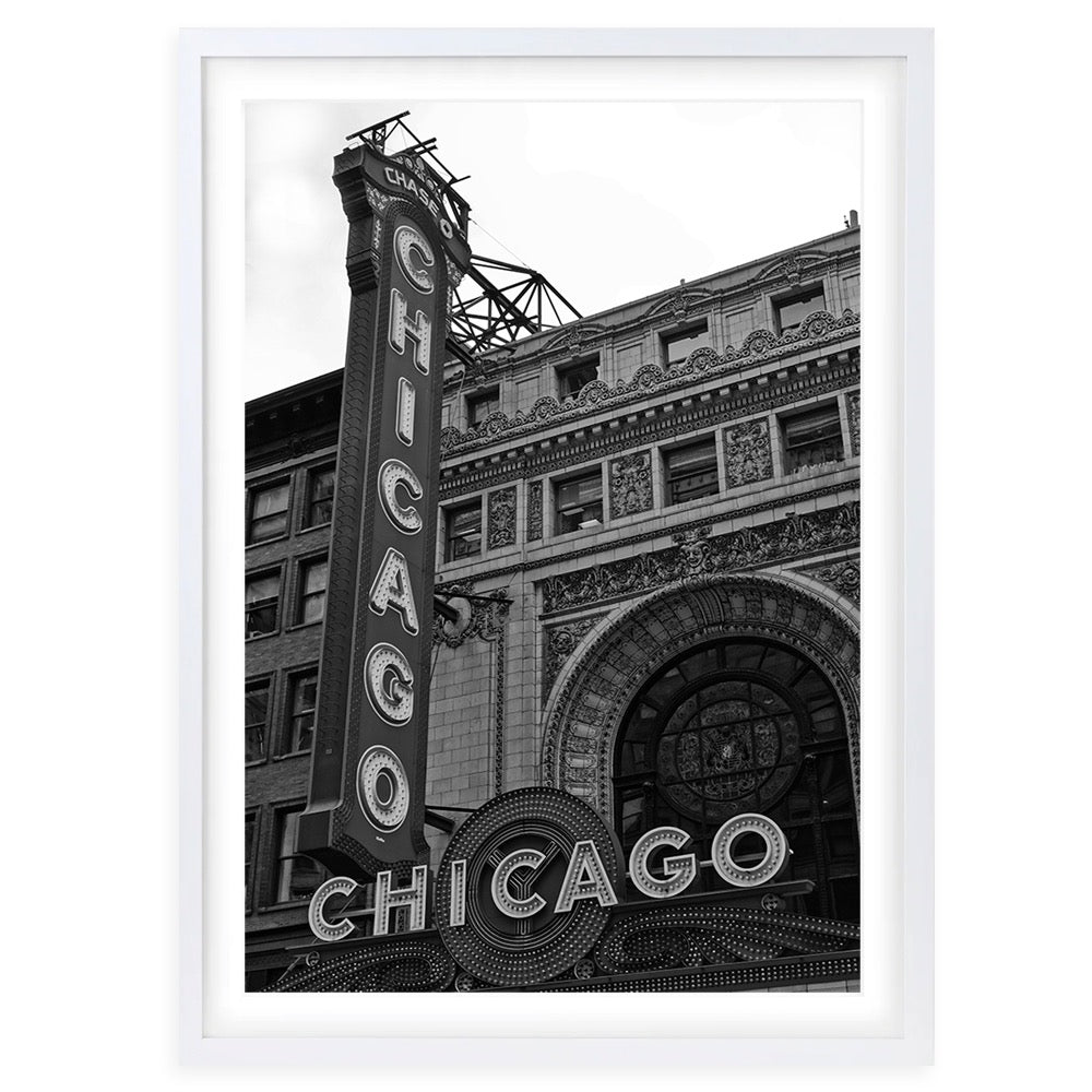 Wall Art's Chicago Theatre Large 105cm x 81cm Framed A1 Art Print