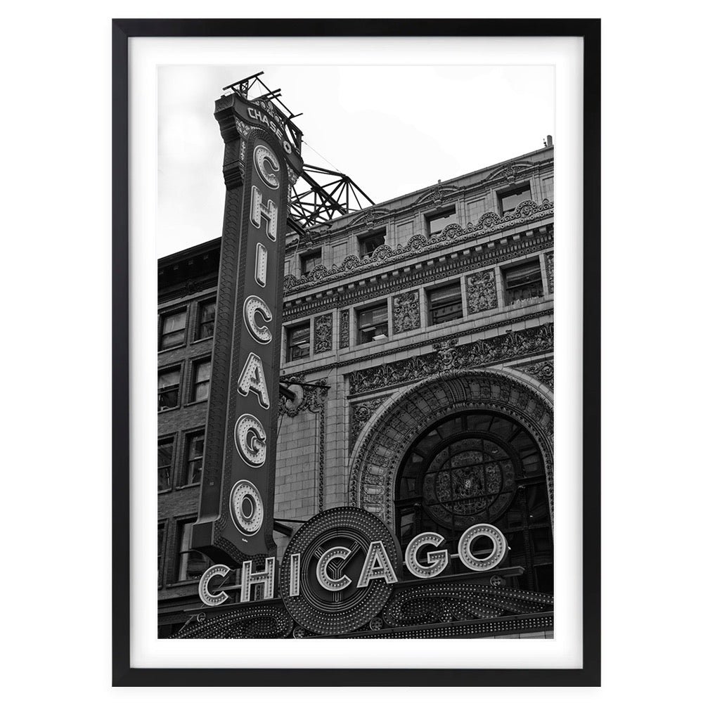 Wall Art's Chicago Theatre Large 105cm x 81cm Framed A1 Art Print