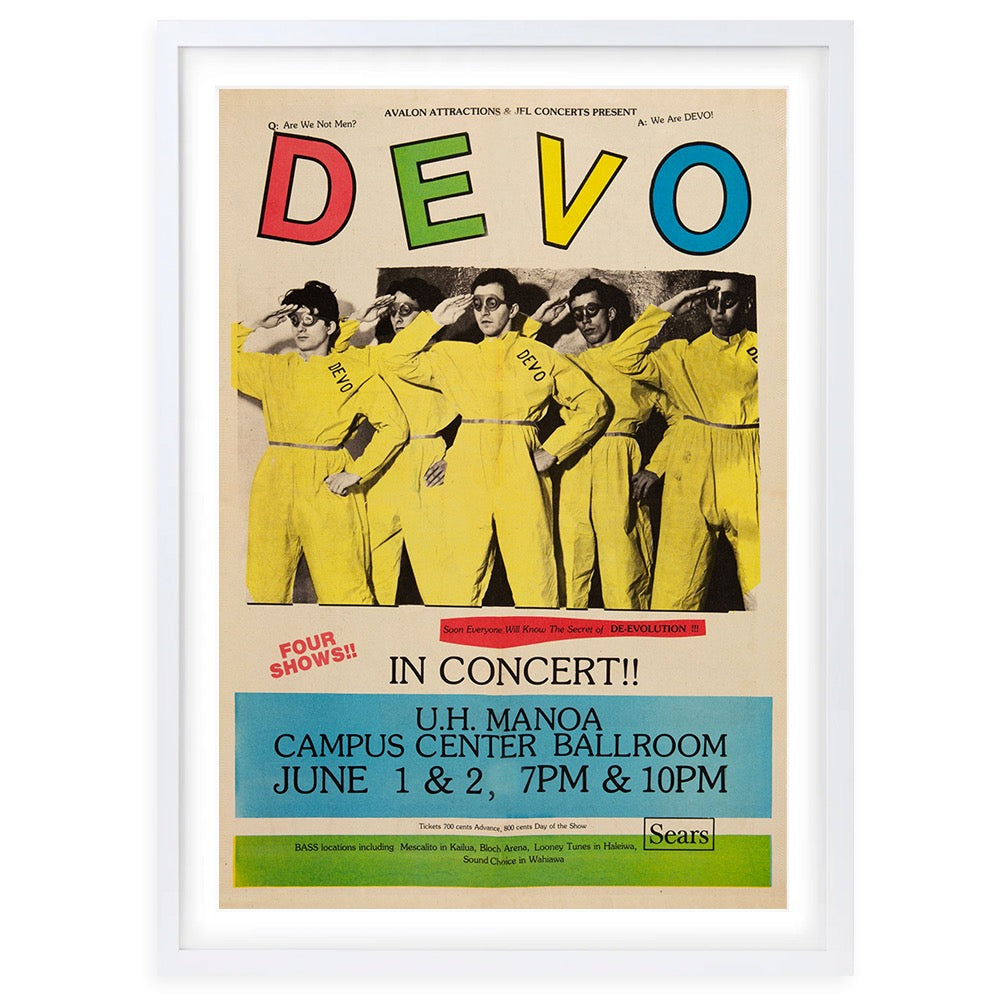 Wall Art's Devo - U.H. Manoa - 1979 Large 105cm x 81cm Framed A1 Art Print