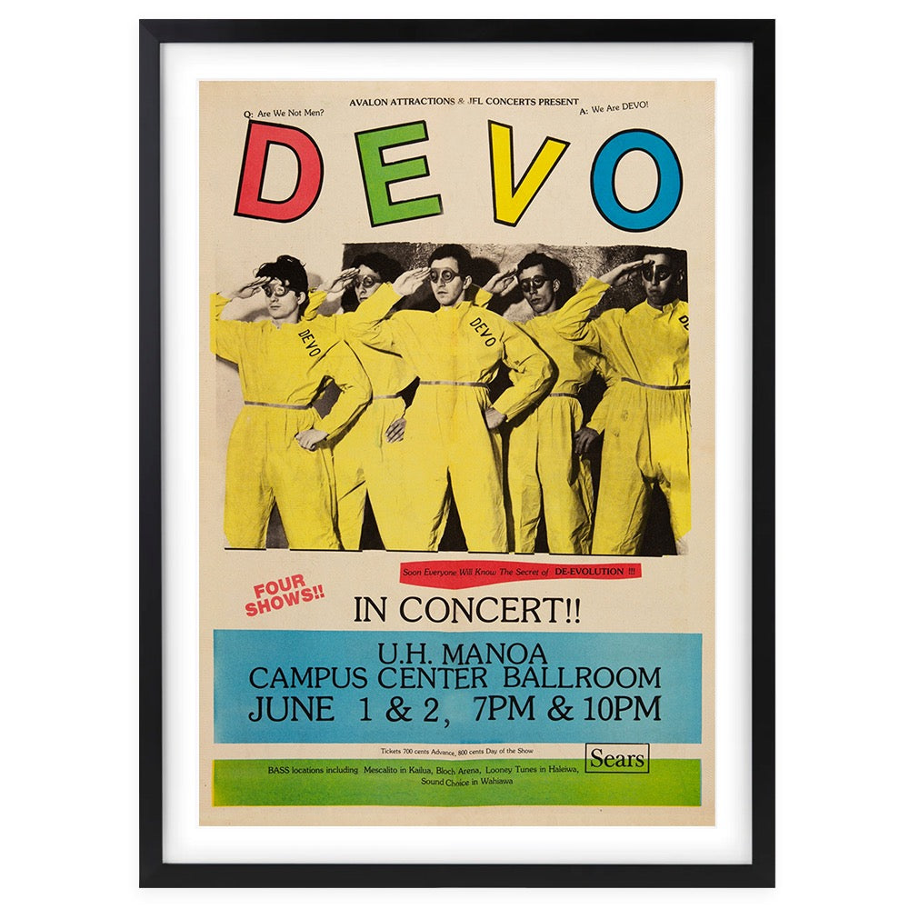 Wall Art's Devo - U.H. Manoa - 1979 Large 105cm x 81cm Framed A1 Art Print