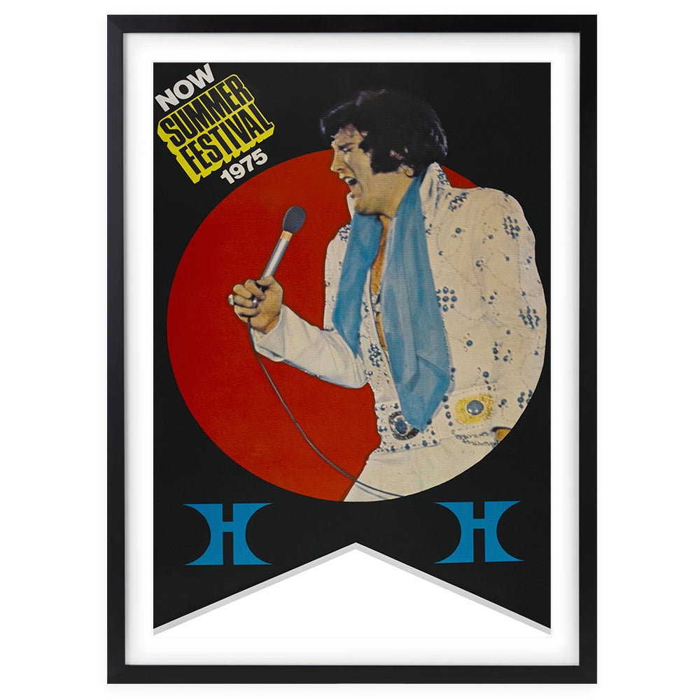 Wall Art's Elvis Presley - Summer Festival - 1975 Large 105cm x 81cm Framed A1 Art Print