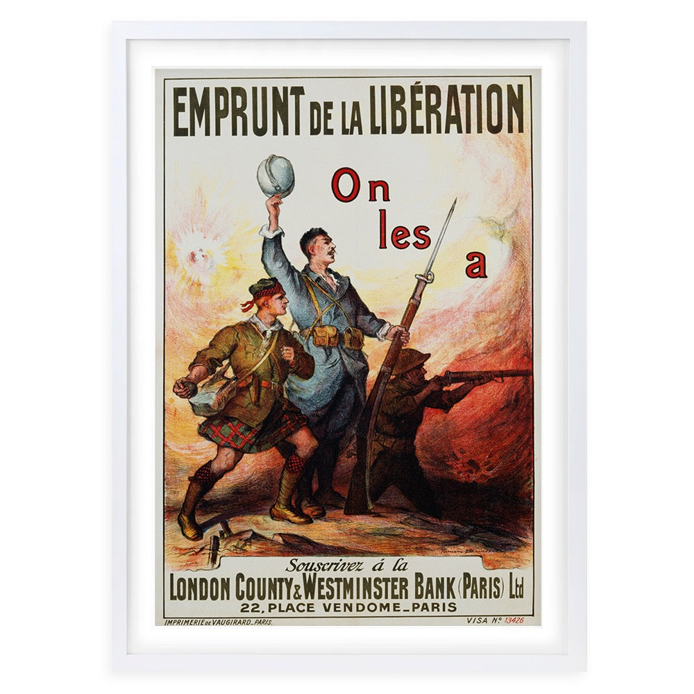 Wall Art's Emprunt De La Liberation Large 105cm x 81cm Framed A1 Art Print