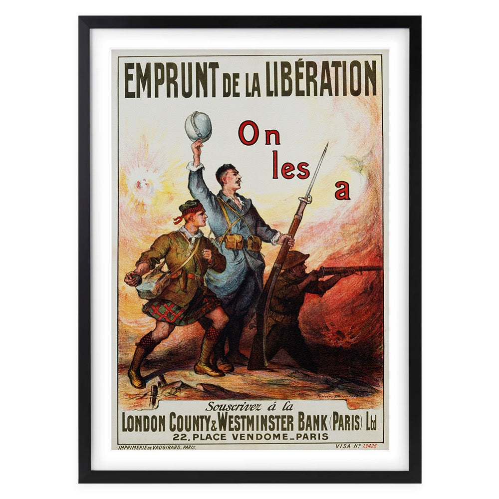 Wall Art's Emprunt De La Liberation Large 105cm x 81cm Framed A1 Art Print