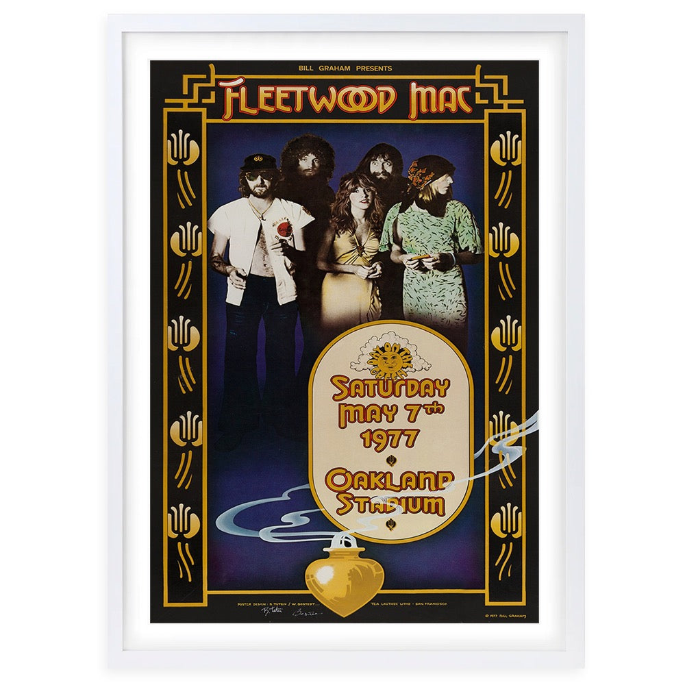 Wall Art's Fleetwood Mac - Oakland Stadium - 1977 Large 105cm x 81cm Framed A1 Art Print