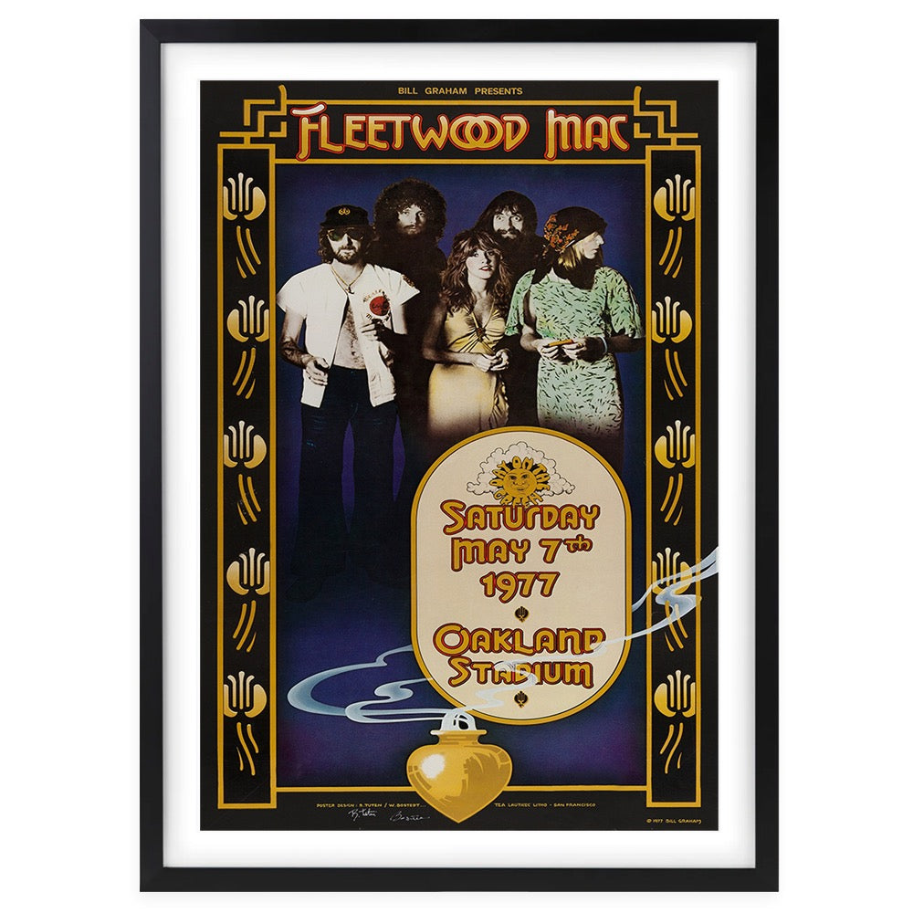 Wall Art's Fleetwood Mac - Oakland Stadium - 1977 Large 105cm x 81cm Framed A1 Art Print