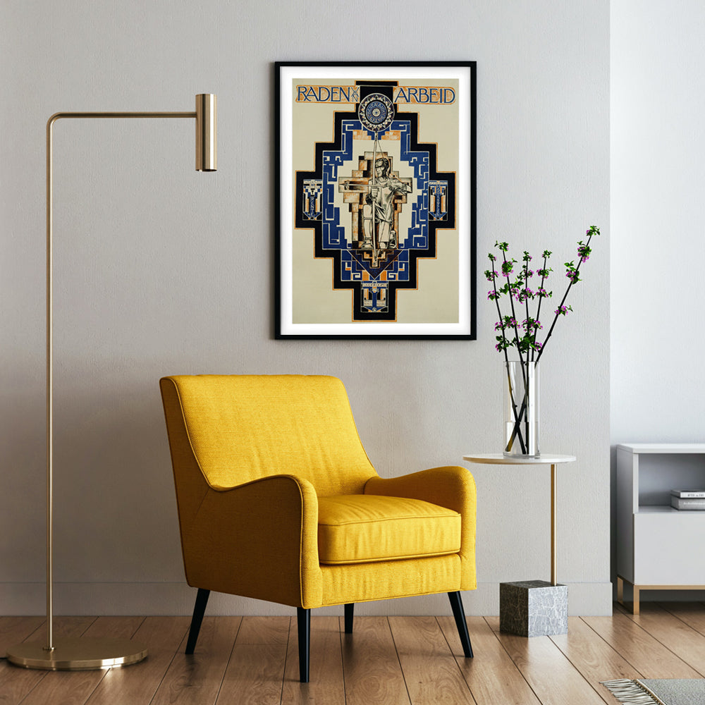 Wall Art's Gold Vogue Lips Framed A1 Art Print