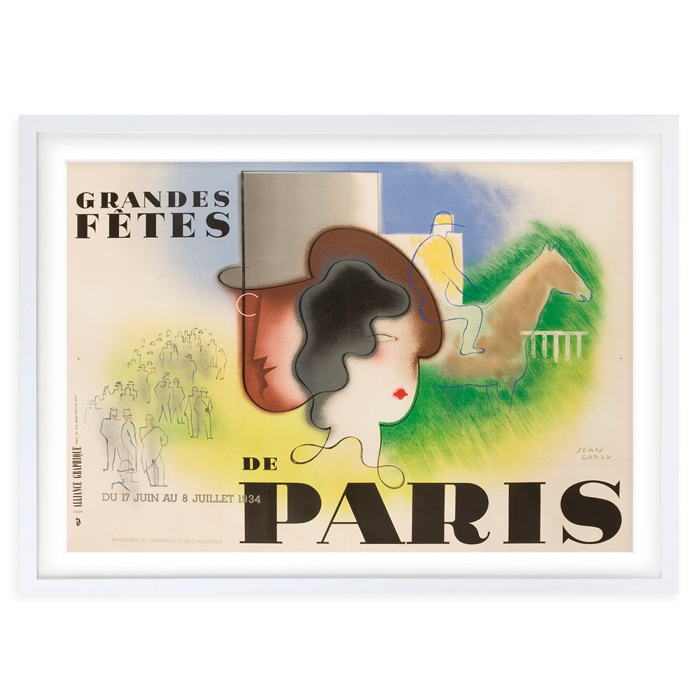 Wall Art's Grandes Fetes Paris Large 105cm x 81cm Framed A1 Art Print