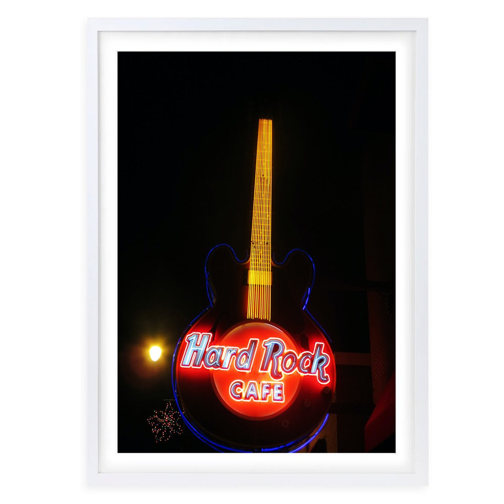 Wall Art's Hard Rock Neon Large 105cm x 81cm Framed A1 Art Print