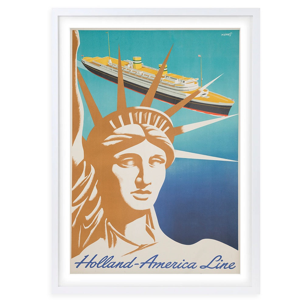 Wall Art's Holland   America Line Large 105cm x 81cm Framed A1 Art Print