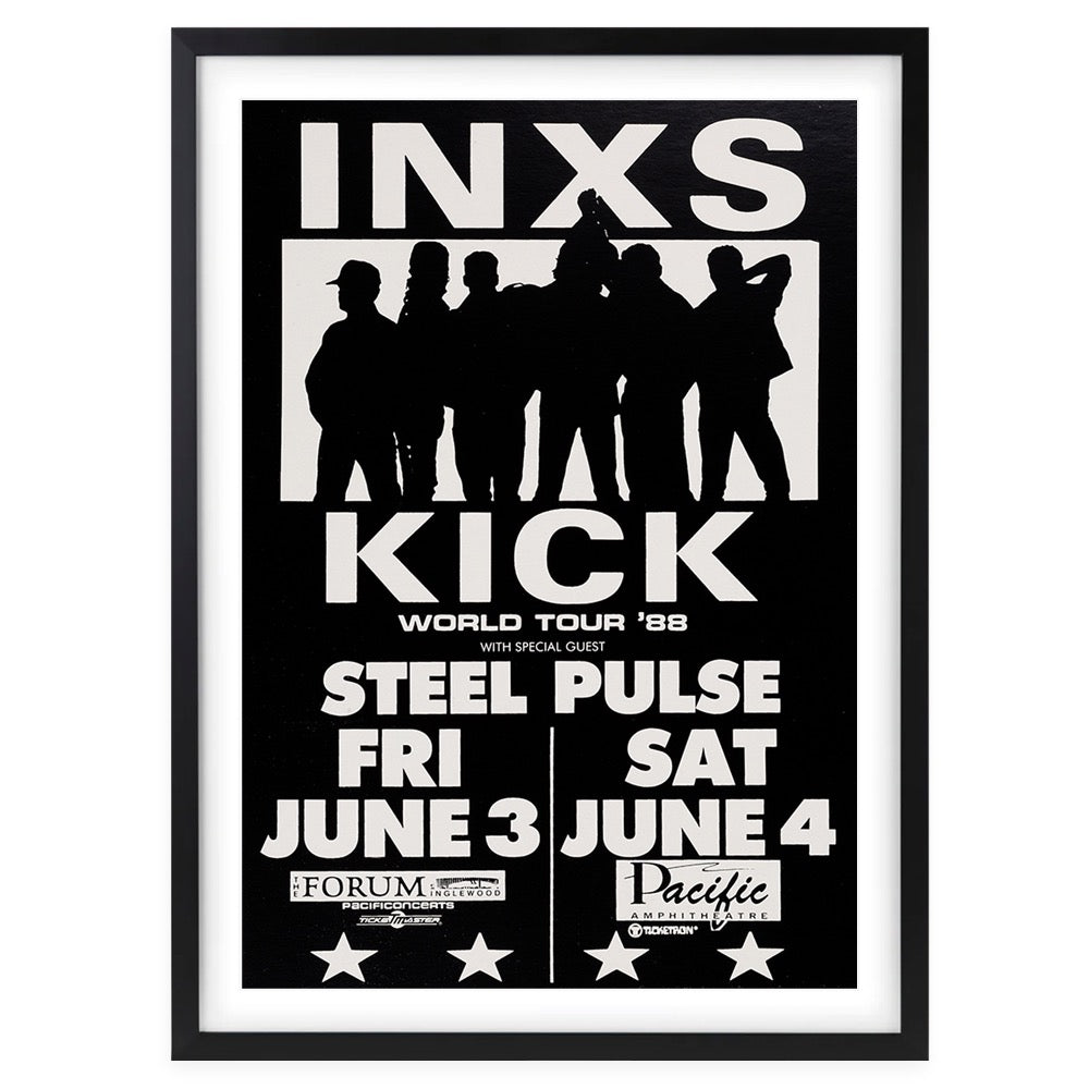 Wall Art's Inxs - Kick World Tour - 1988 Large 105cm x 81cm Framed A1 Art Print