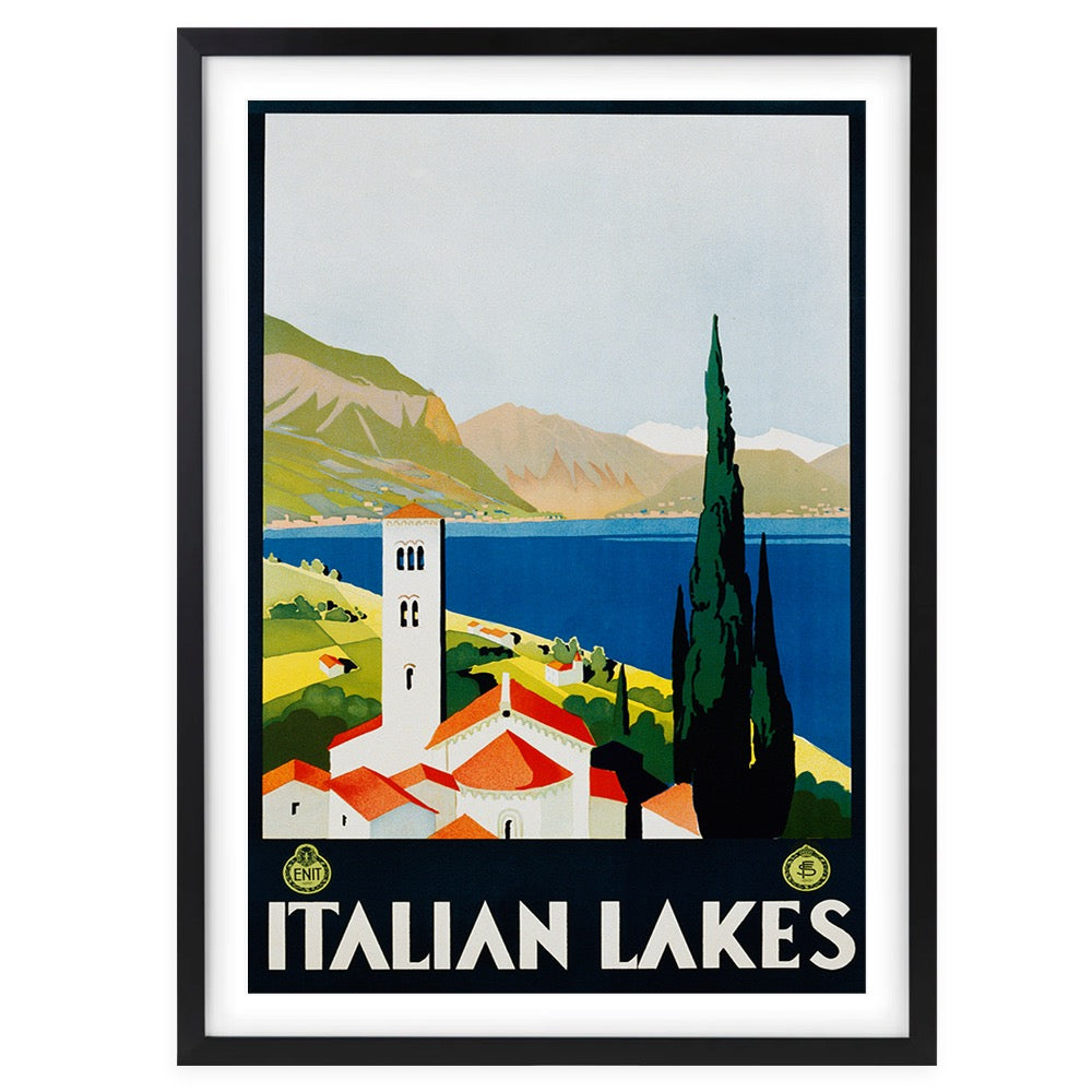 Wall Art's Italian Lakes Large 105cm x 81cm Framed A1 Art Print