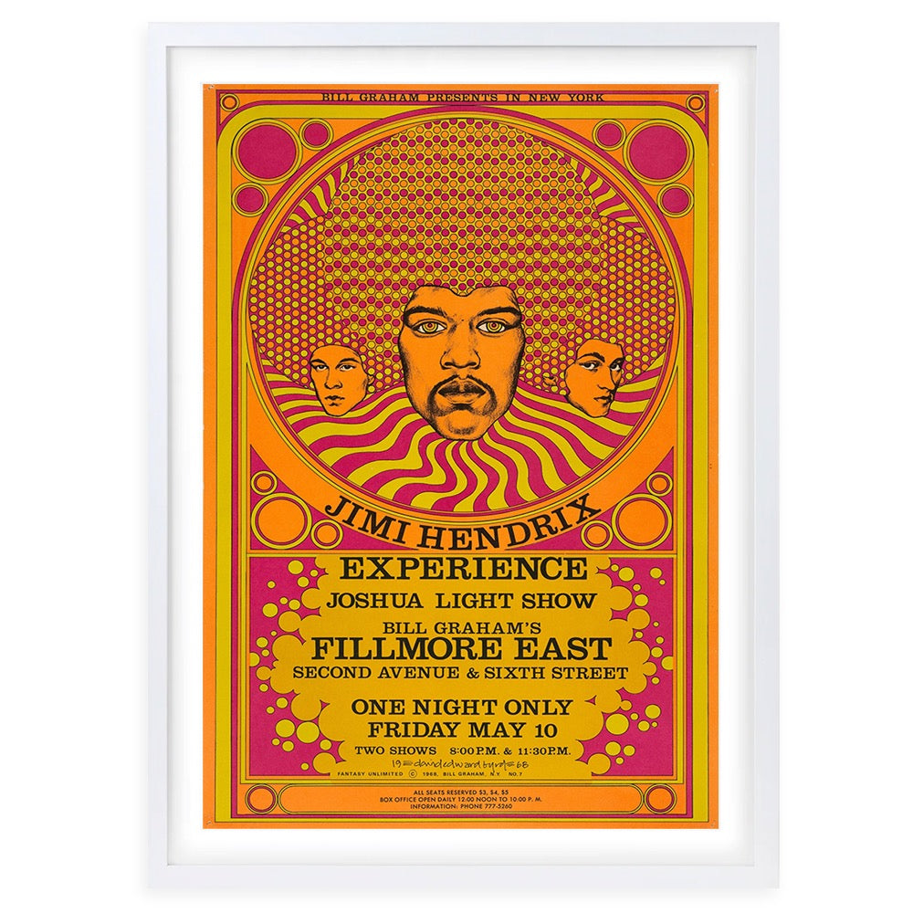 Wall Art's Jimi Hendrix 1968 2 Large 105cm x 81cm Framed A1 Art Print