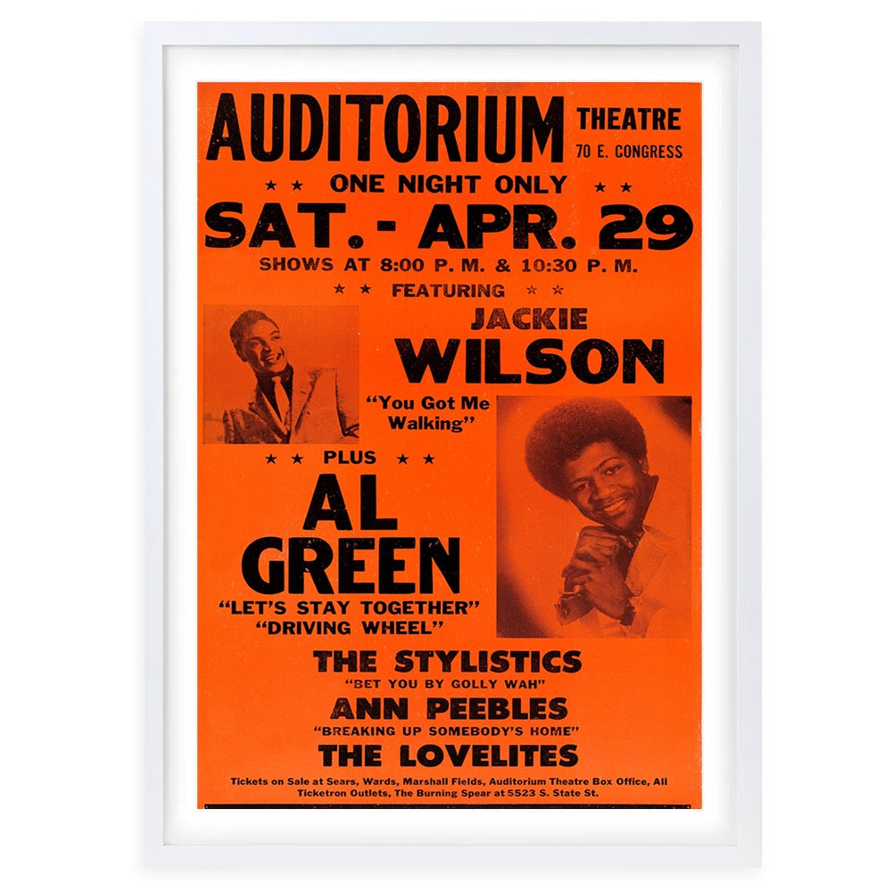 Wall Art's Jackie Wilson - Al Green - 1972 Large 105cm x 81cm Framed A1 Art Print